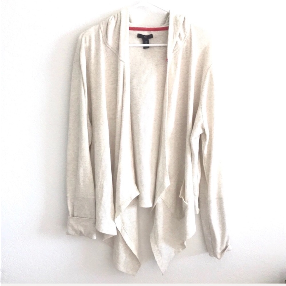 💚 Gap Hooded thermal waterfall cardigan Size XL